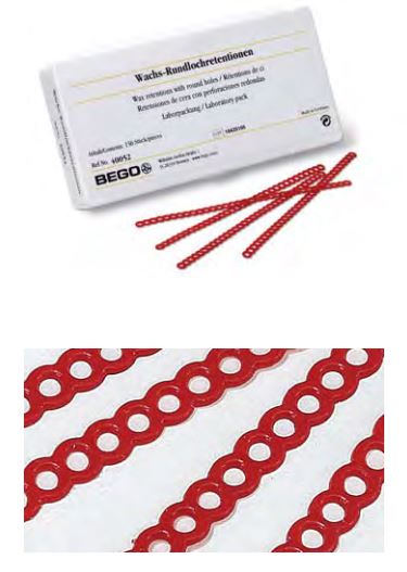 WAX RETENTIONS W RND HOLES LAB PACK/150