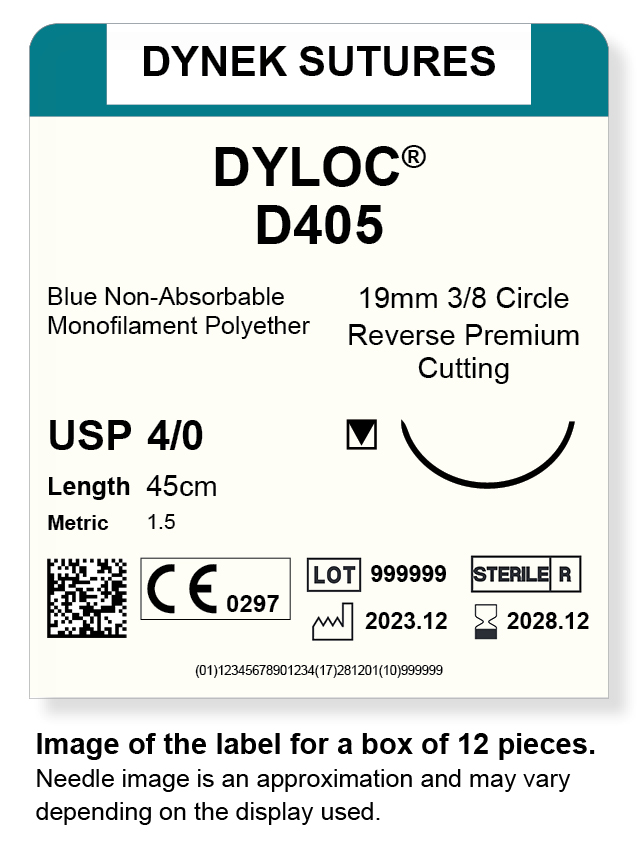 DYLOC SUTURE 4/0 19MM3/8RC 45CM/12
