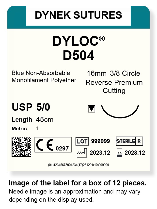 DYLOC SUTURE 5/0 16MM3/8RC 45CM/12