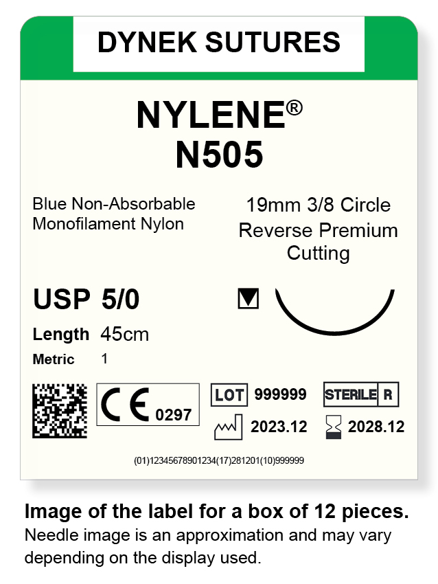 NYLENE 5/0 19MM, 3/8RC 45CM /12