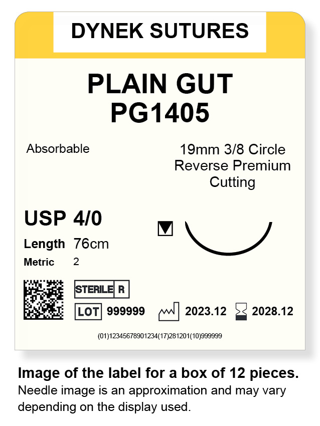 PLAIN GUT SUTURE 4/0 19MM, 3/8RC 76CM /12