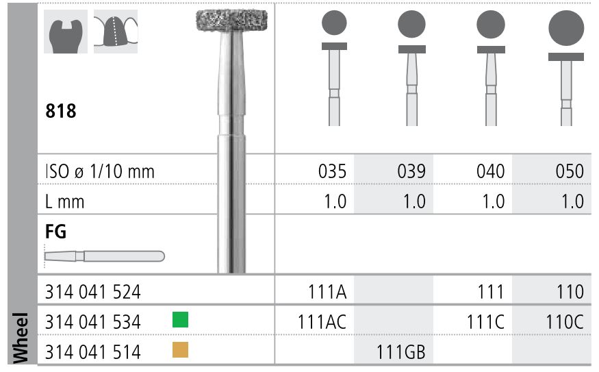 INTENSIV DIAMOND BUR 111 STD (818-040) FG/6