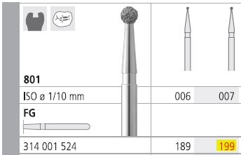 INTENSIV DIAMOND BUR 199 (801-007) RA/ 6