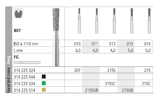 INTENSIV DIAMOND BUR 215C (807-014) FG/6