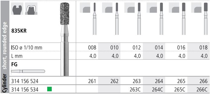 INTENSIV DIAMOND BUR 263 STD (835KR-012) FG/6