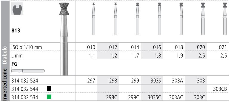 INTENSIV DIAMOND BUR 303S STD (813-016) FG/6