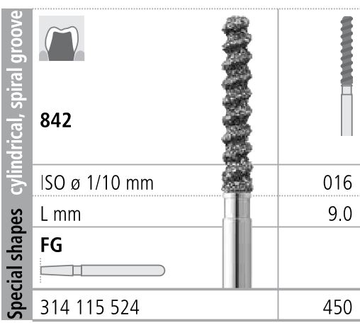 INTENSIV DIAMOND BUR 450 STD (842-016) FG/6