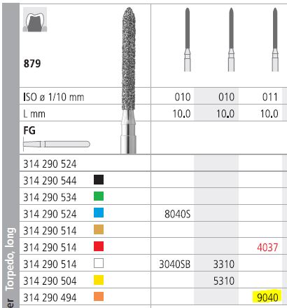 INTENSIV DIAMOND BUR 9040 X-FINE (879-011) FG /6