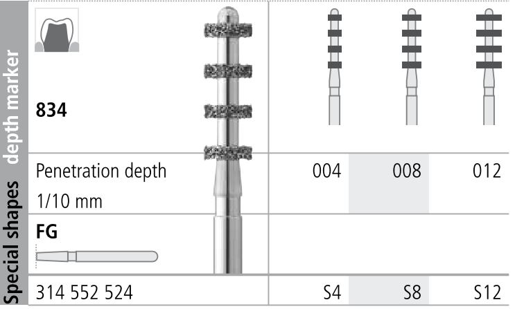 INTENSIV DEPTH CUT DIAMOND BUR S12 STD (834-012) FG/6