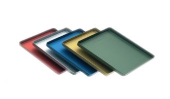 ALUMINIUM TRAY STD BLUE 28.5 X 18.5CM