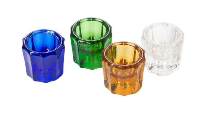 GLASS DAPPEN DISH BLUE WITHOUT LID