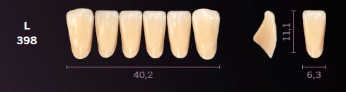 L398-A4 MONDIAL TEETH LOWER ANTERIOR