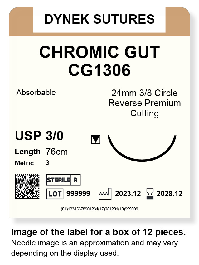 Chromic Gut Suture 3/0 24mm 3/8RC 76cm/12
