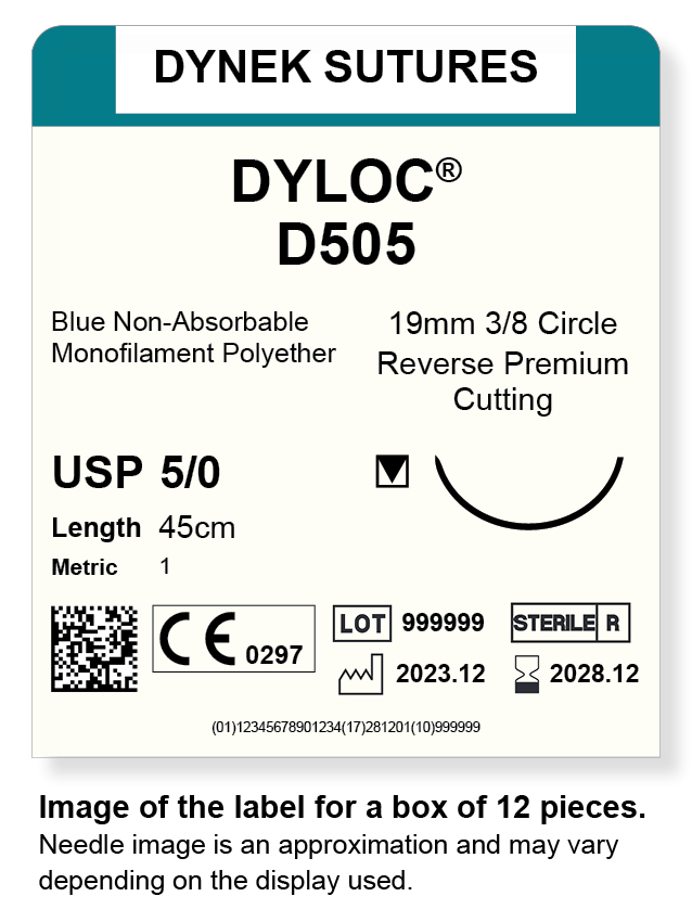 DYLOC SUTURE 5/0 19MM 3/8RC 45CM/12
