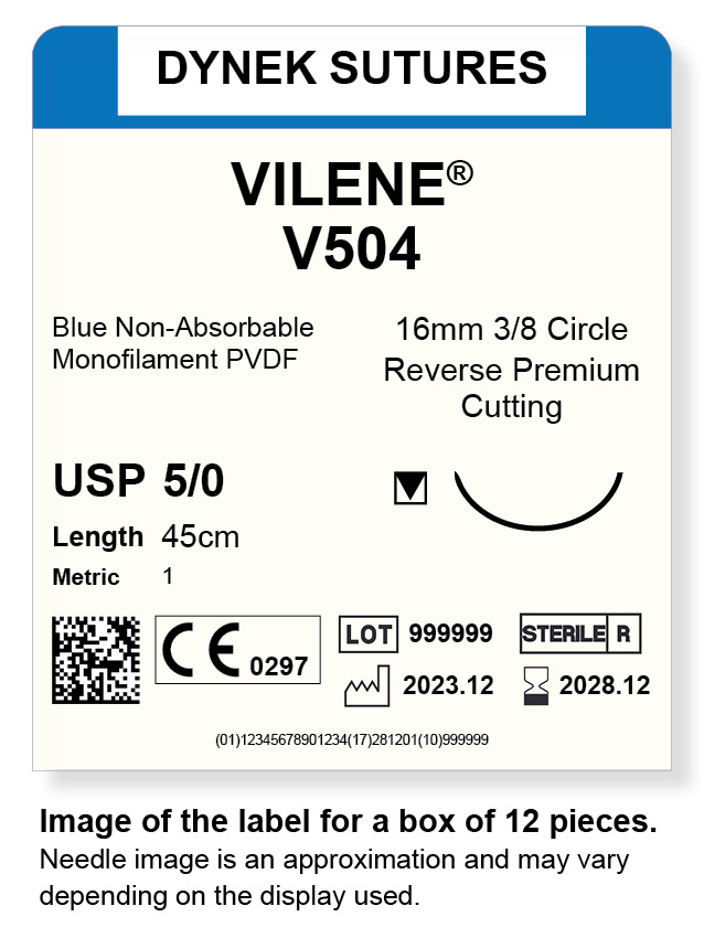 Vilene Suture 5/0 16mm 3/8RC 45cm pkt 12