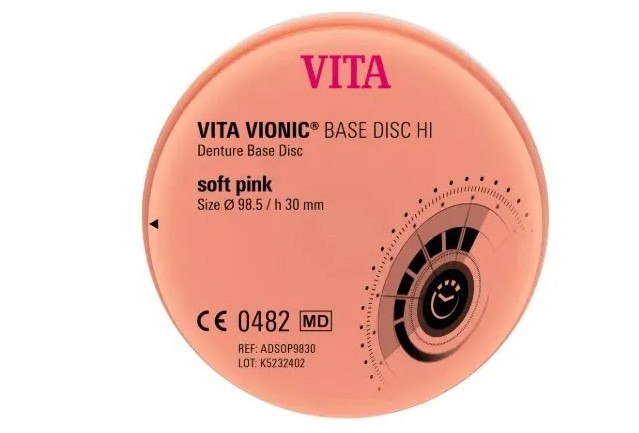 VITA VIONIC® BASE DISC HI, classic pink, Ø 98.5 x h 30 mm, 1 pc.