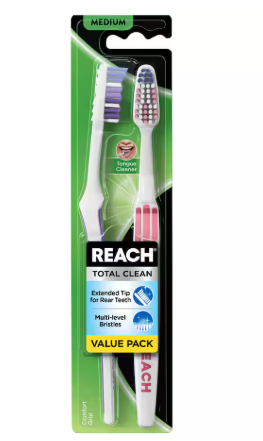 Total Clean Toothbrush Medium 2 Pack /10