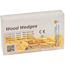 Wood Wedges - yellow (L) 15mm, box of 100 pcs