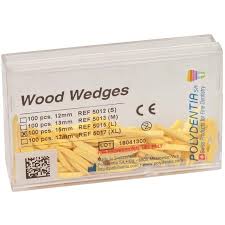 Wood Wedges - yellow (L) 15mm, bag 100 pcs
