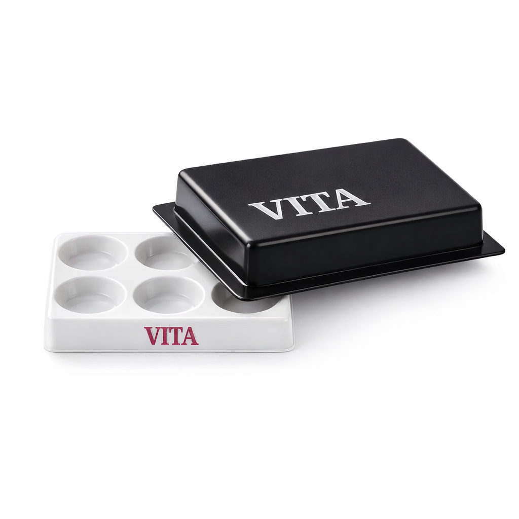 VITA Mixing palette, white porcelain, with lid, 5,5 x 3,5 cm
