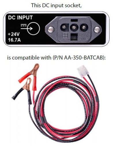 [AEAA350BATCAB] ASEPTICO GO 24VDC BATTERY POWER CORD