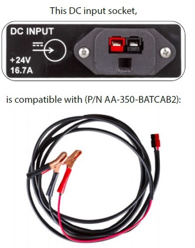 [AEAA350BATCAB2] ASEPTICO GO 24VDC BATTERY POWER CORD (#2)