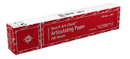 [BABK10]  ARTICULATING PAPER STRIPS RED 40UM /200