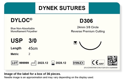 [DYD30636] DYLOC SUTURE 3/0 24MM3/8RC 45CM/36