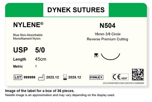 [DYN50436] NYLENE 5/0 16MM, 3/8RC 45CM /36