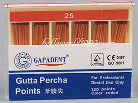 [GAGPT25] GUTTA PERCHA POINTS .04 TAPER 25 BOX/60