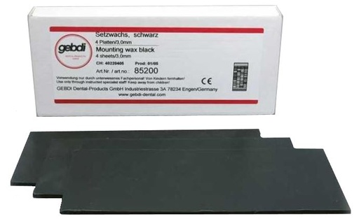 [GB85200] GEBDI MOUNTING WAX BLACK 3.0MM /4 SHEETS