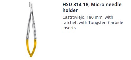 NEEDLE HOLDER MICRO CASTROVIEJO TC 180MM | Oraltec