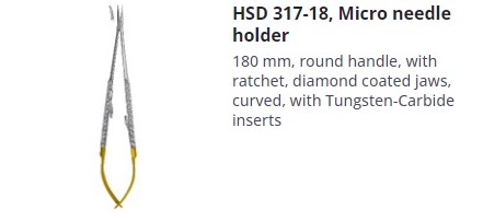 [HMHSD31718] NEEDLE HOLDER MICRO CASTROVIEJO CVD DIAMOND 180MM