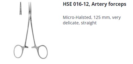 [HMHSE01612] ARTERY FORCEPS MICRO HALSTED STRAIGHT 125MM