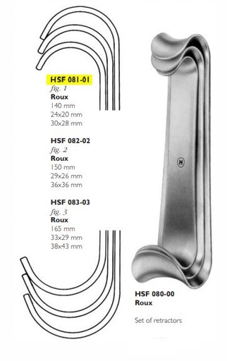 [HMHSF08101] RETRACTOR ROUX 1 SMALL 140MM