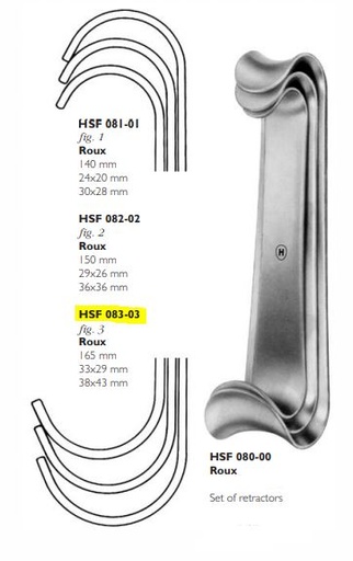 [HMHSF08303] RETRACTOR ROUX 3 LARGE 165MM