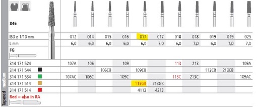 [IT113GF] INTENSIV DIAMOND BUR 113G GOLD (846-017) FG/6