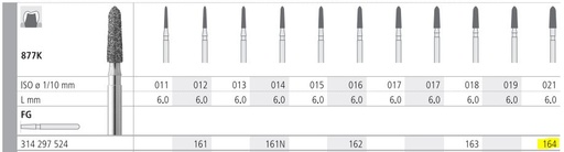 [IT164F] INTENSIV DIAMOND BUR 164 (877K-021) FG/6
