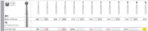 [IT201R] INTENSIV DIAMOND BUR 201 STD (801-018) RA/6