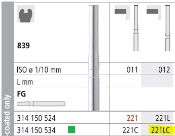 [IT221LCF] INTENSIV DIAMOND ENDCUT BUR 221LC CRS (839-012) FG/6