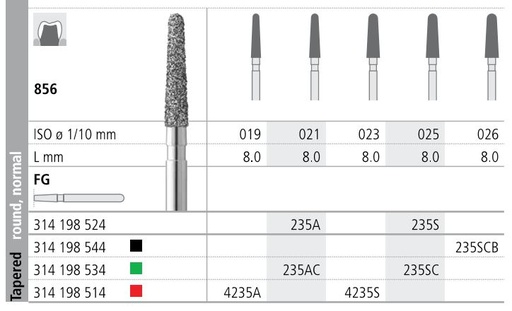[IT235AF] INTENSIV DIAMOND BUR 235A STD (856-021) FG/6