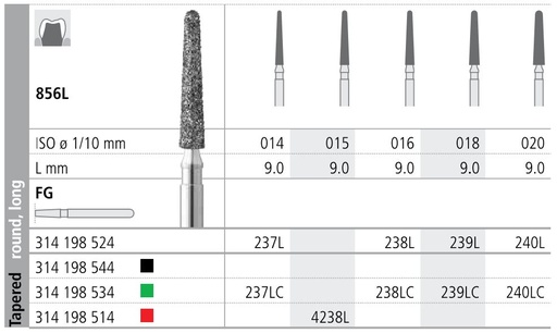 [IT239LF] INTENSIV DIAMOND BUR 239L STD (856L-018) FG/6
