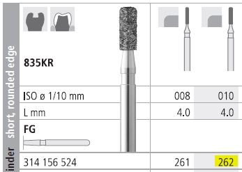 [IT262F] INTENSIV DIAMOND BUR 262 STD (835KR-010) FG/6