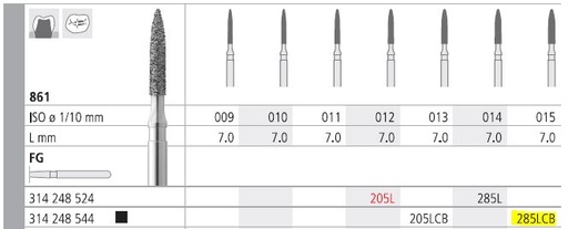 [IT285LCBF] INTENSIV DIAMOND BUR 285LCB XCOARSE (861-015) FG/6