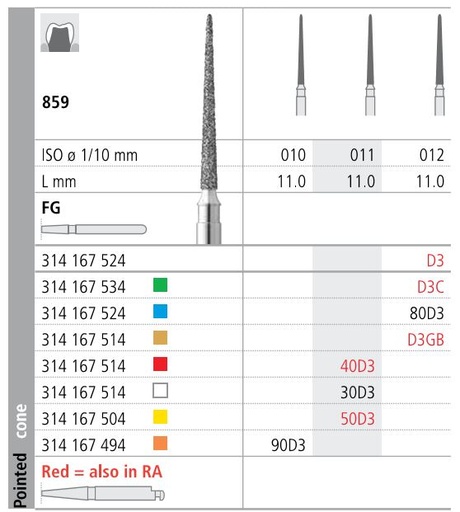 [IT30D3F] INTENSIV DIAMOND BUR 30D3 (859-011) FG/6