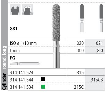 [IT315CF] INTENSIV DIAMOND BUR 315C COARSE (881-020)FG/6