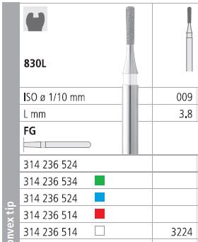 [IT3224F] INTENSIV DIAMOND BUR 3224 FINE (830L-009) FG/6