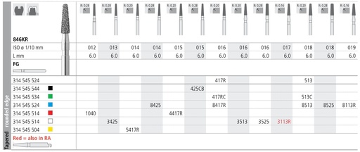 [IT3513F] INTENSIV DIAMOND BUR 3513 W/FINE (846KR-016) FG/6