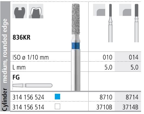 [IT3714BF] INTENSIV DIAMOND BUR 3714BF W/FINE (836KR-014) FG/6