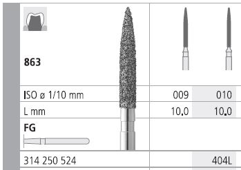 [IT404LF] INTENSIV DIAMOND BUR 404L STD (863-010) FG/6